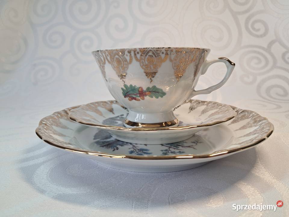 Filiżanka 2 talerzyki trio Royal Collection