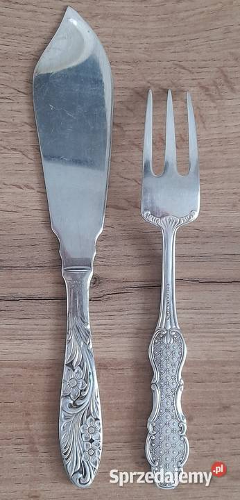 Vintage Skandynawskie Platerowane Sztućce do Ryb Rotmanka