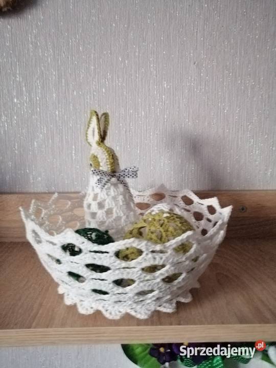 Kompozycja wielkanocna z zajączkiem i jajkami Dekoracje świąteczne