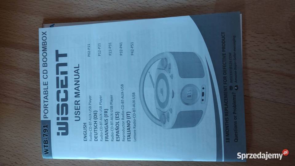 Radio sieciowobateryjne Wiscent WTB791 pilot