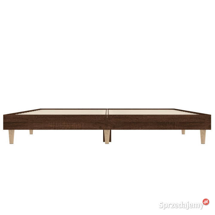 Rama łóżka brązowy dąb materiał drewnopochodny 193cm Łóżka