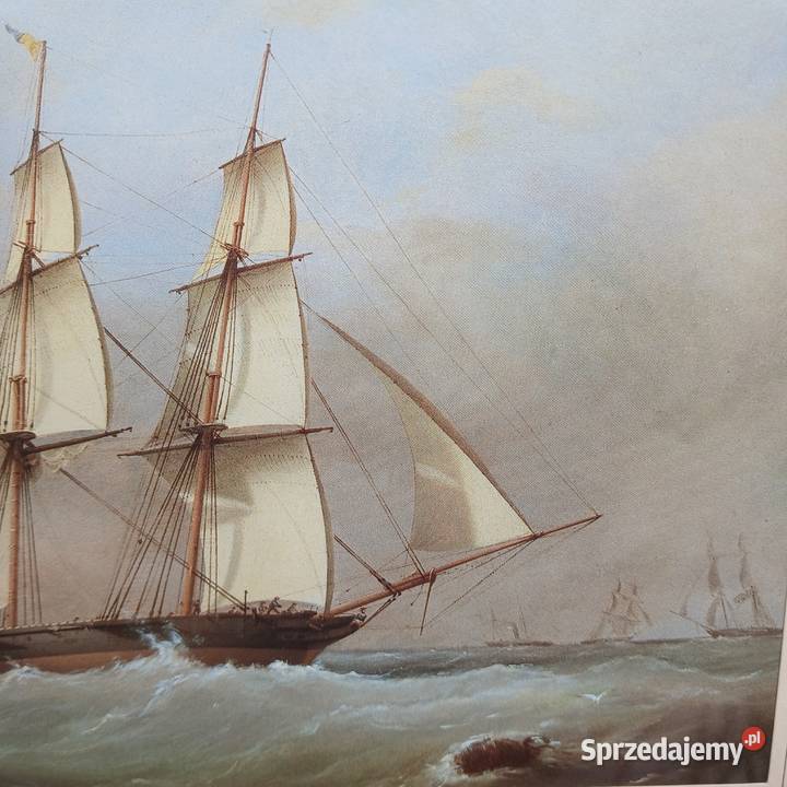 Marynistyka żeglarstwo grafika żaglowiec 38x30