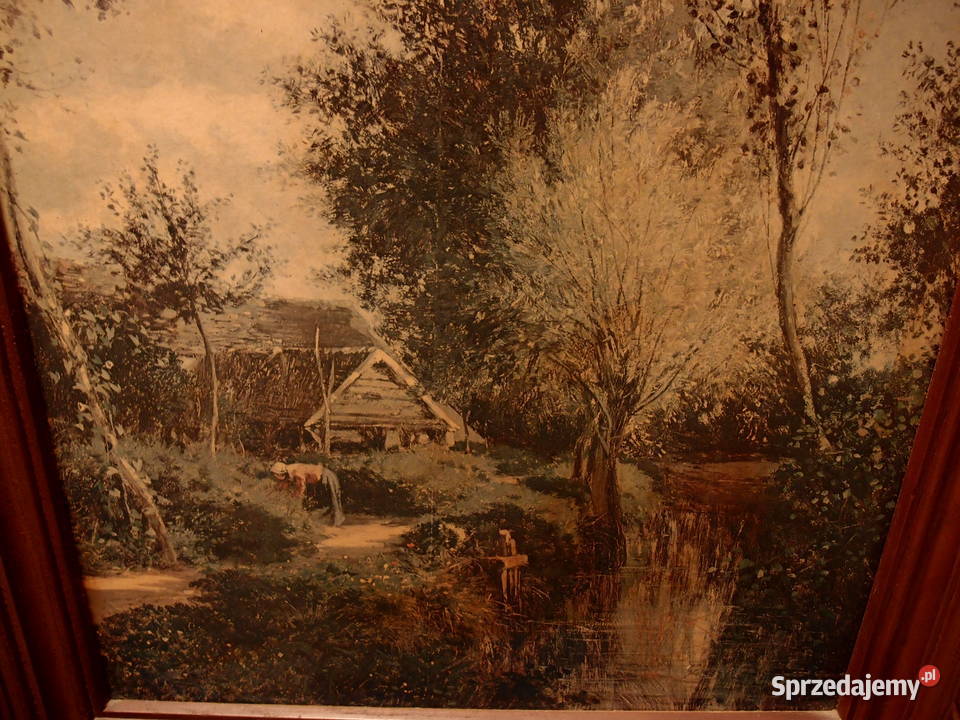 Obraz kobiety w gospodarstwie i scenka w salonie Łódź