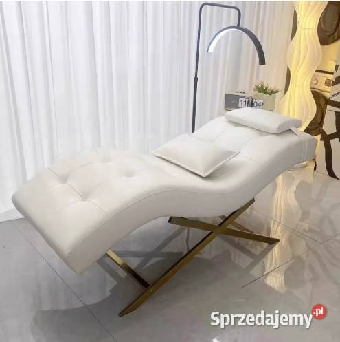 Łóżko kosmetyczne białozłote z stali nierdzewnej sprzedam
