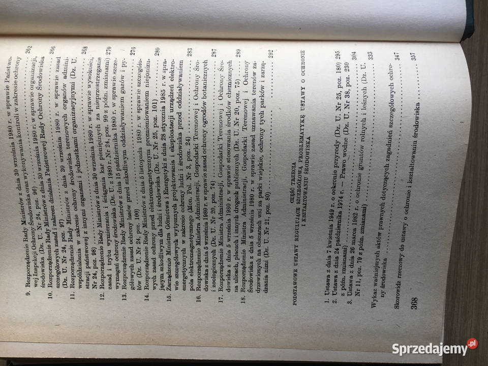 Ustawa o ochronie i kształtowaniu środowiska Antykwariat Łęczyca