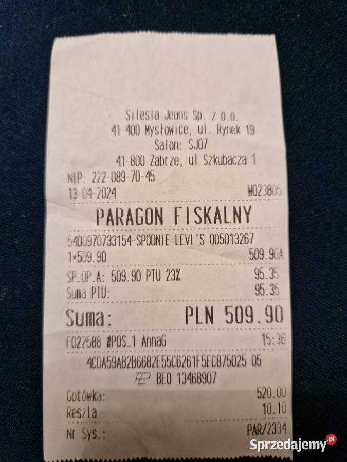 Nowe spodnie Levis 501 Gliwice