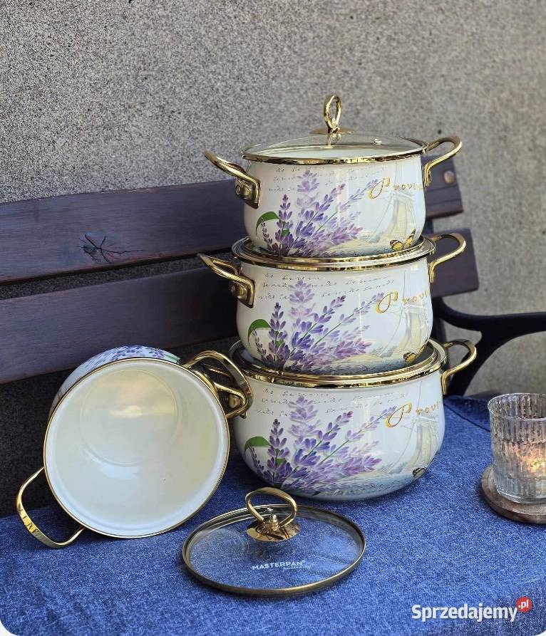 Promocja 199 zl Garnki emaliowane Lawenda Zabrze