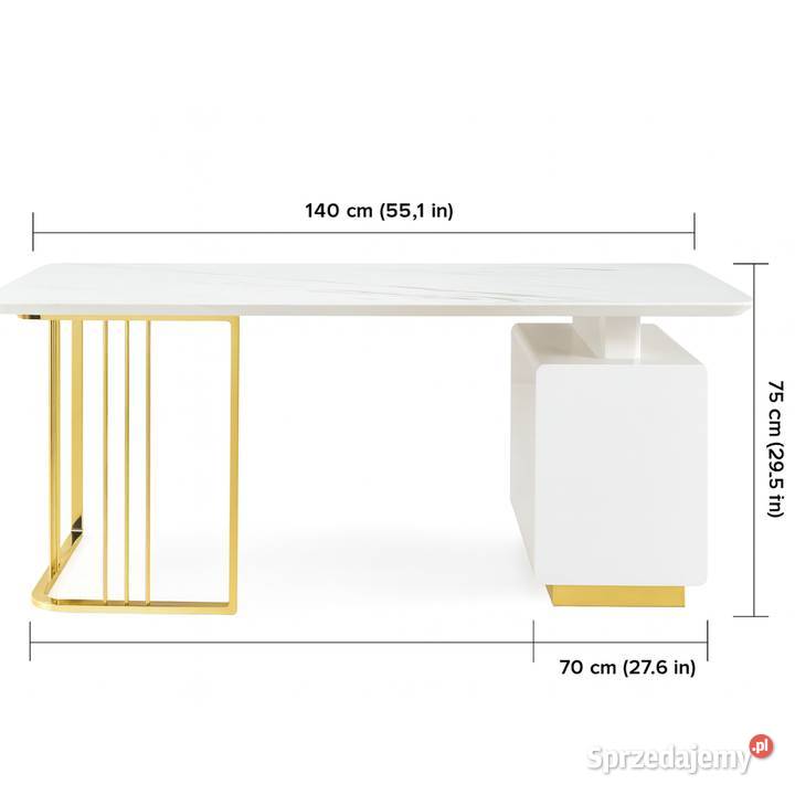Zestaw mebli biurowych Avenis biało złote biurko małopolskie Golkowice sprzedam