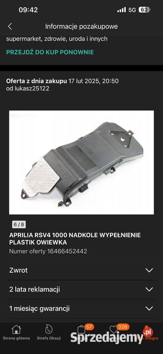 Części Honda Vtr 1000 i ogon Aprilia RSV 1000 Rawicz