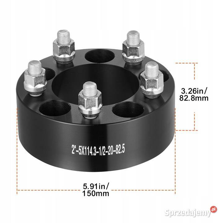 Dystanse 4sztuki 5x1143 czarne 51mm 4 na oś Szczerbice