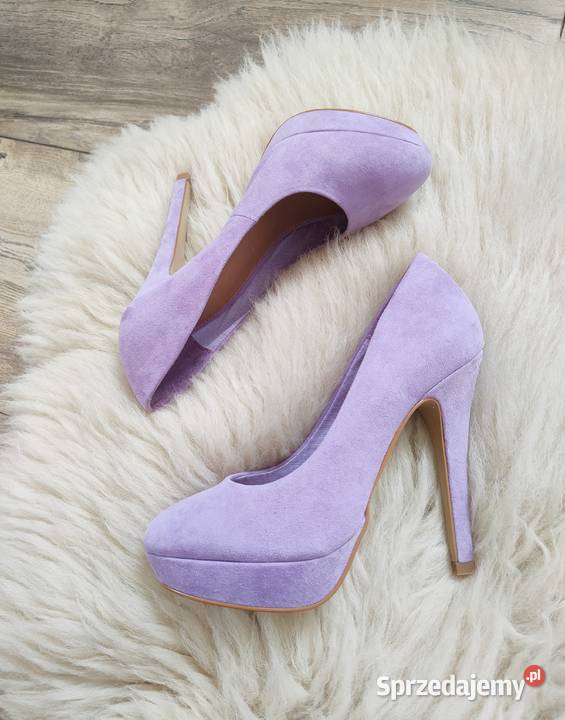 Liliowe szpilki pastelowe Asos Platformy 37 Moda i Styl