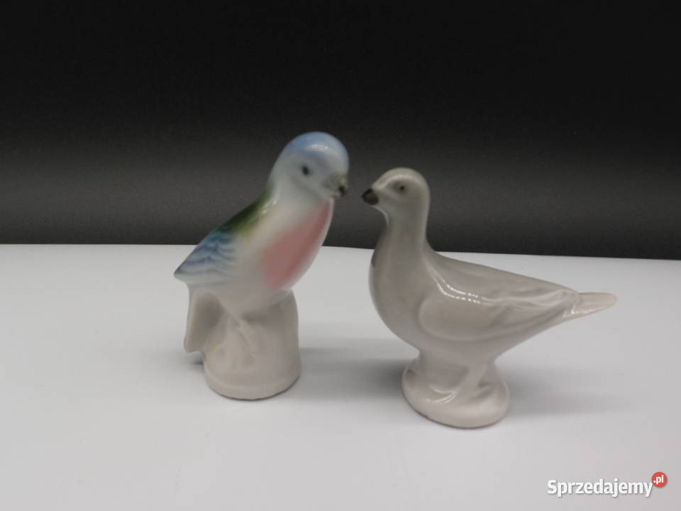 Dwie porcelanowe figurki ptaków