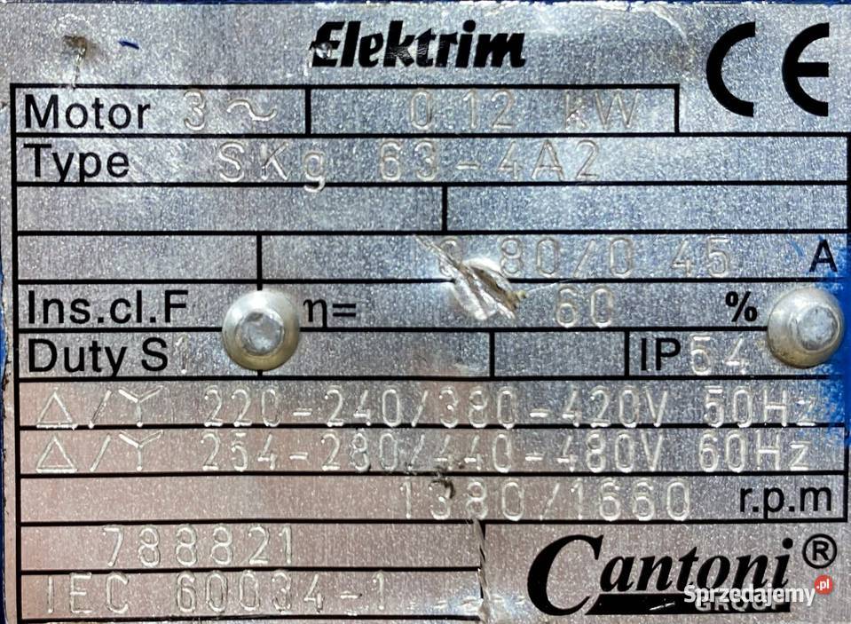 silnik elektryczny 012kW 1380obr 3fazowy