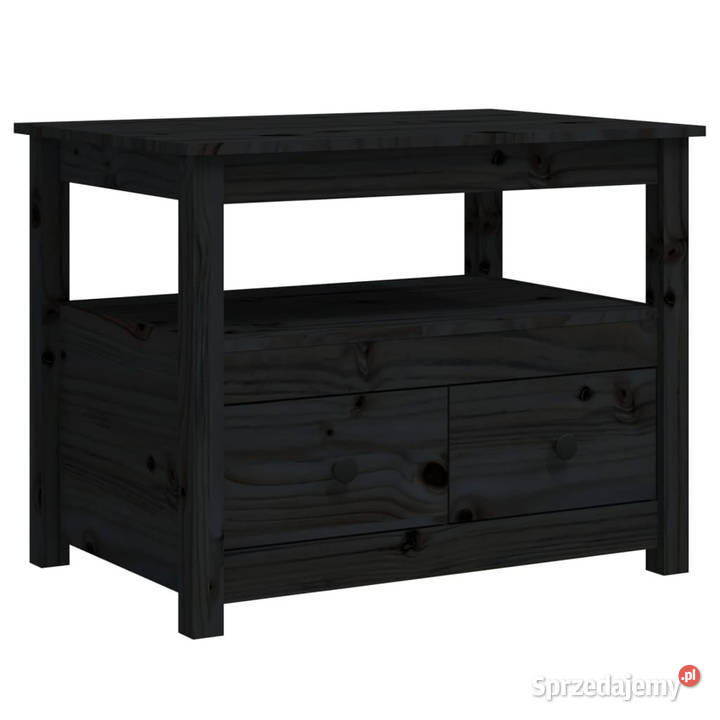 Stolik kawowy czarny 71x49x55 lite drewno Warszawa