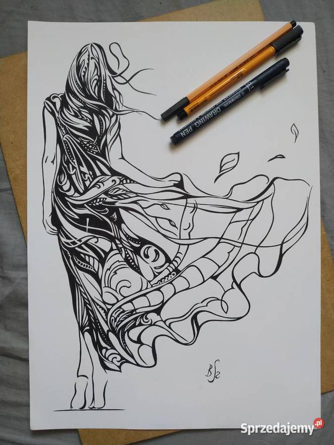 Rysunek w sukni cienk blok t A3 250 gm Malarstwo Warszawa sprzedam