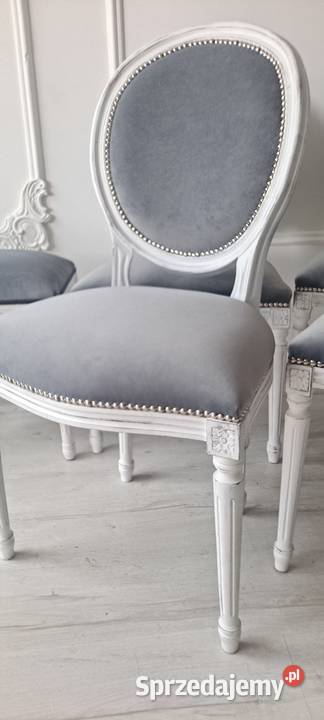Stylowe szare krzesło Medalion Shabby Chic Szczecin sprzedam