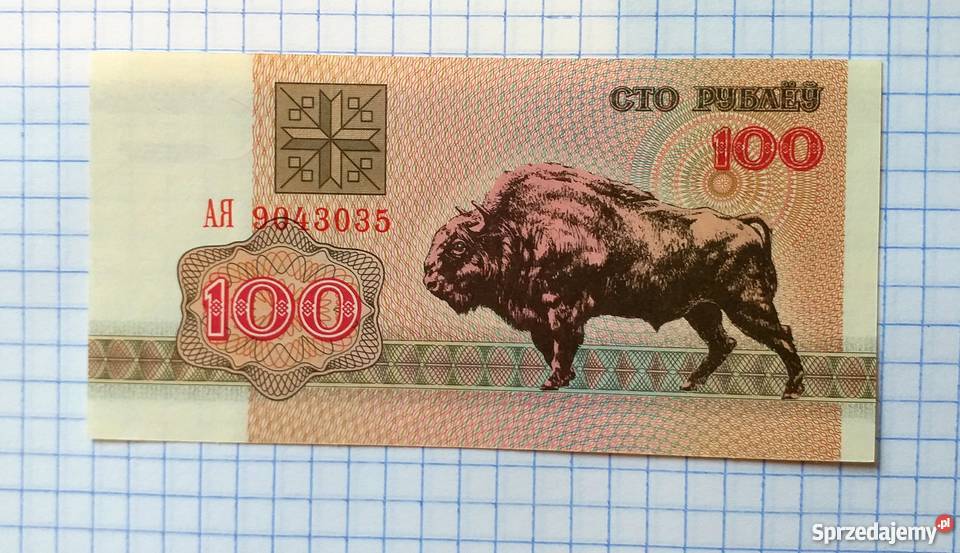 BANKNOT 100 RUBLI 1992 BIAŁORUŚ lubelskie Piszczac