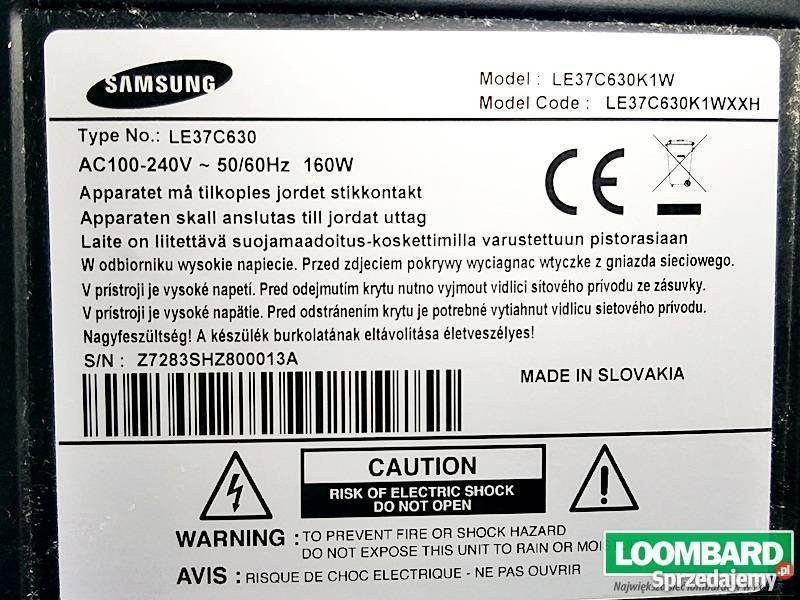TV SAMSUNG LE37C630 sprzedam