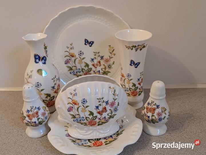 ZESTAW NA STÓŁ Porcelana Aynsley Cottage Garden Porcelana i szkło Piła