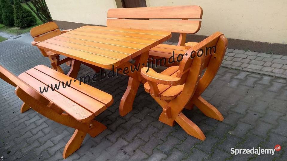 stół komplet ogrodowy meble ogrodowe drewno