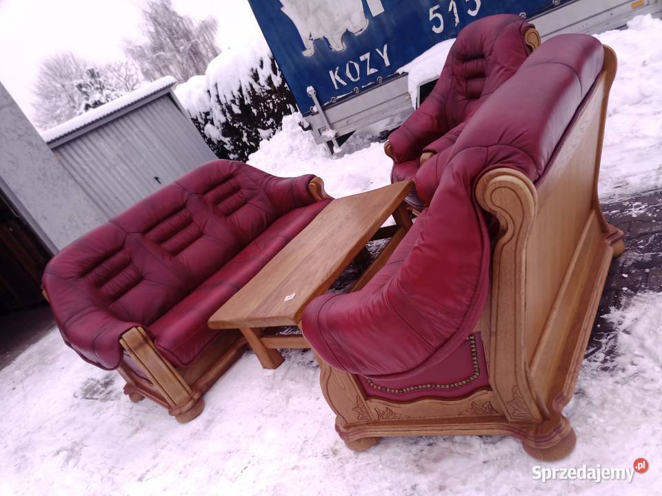 Komplet Wypoczynkowy KLER 321 i Pufa i Ława Dąb Kozy