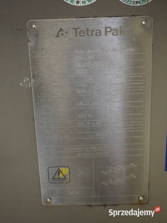 Linia do pasteryzacji maślanki Alfa Laval Tetra wielkopolskie Krotoszyn sprzedam