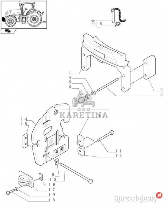 Holland T6010 Przekładka 234mm l x 225mm w x Jastrzębniki sprzedam