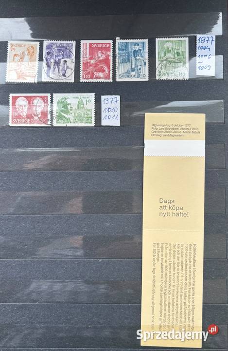 Znaczki Szwecja fragment rocznika 1977 sprzedam