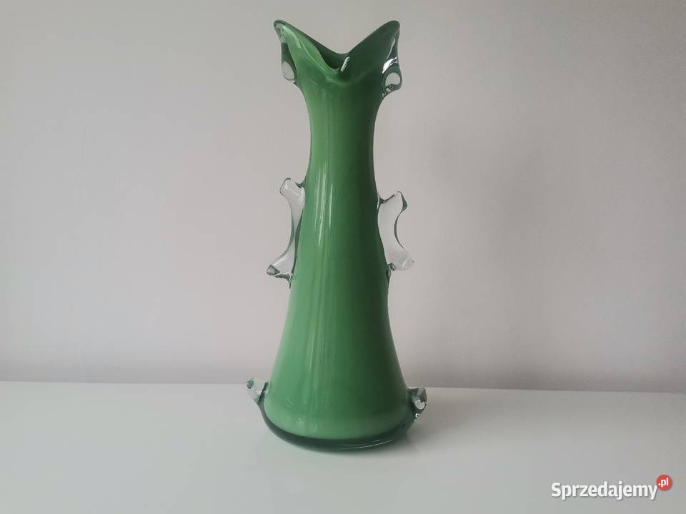 Stary zielony wazon Płetwa Rekina huta Tarnowiec Katowice