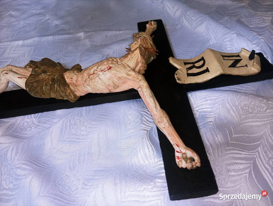 Krucyfiks Jezus na Krzyżu Drewno 18 w Nowa Sól