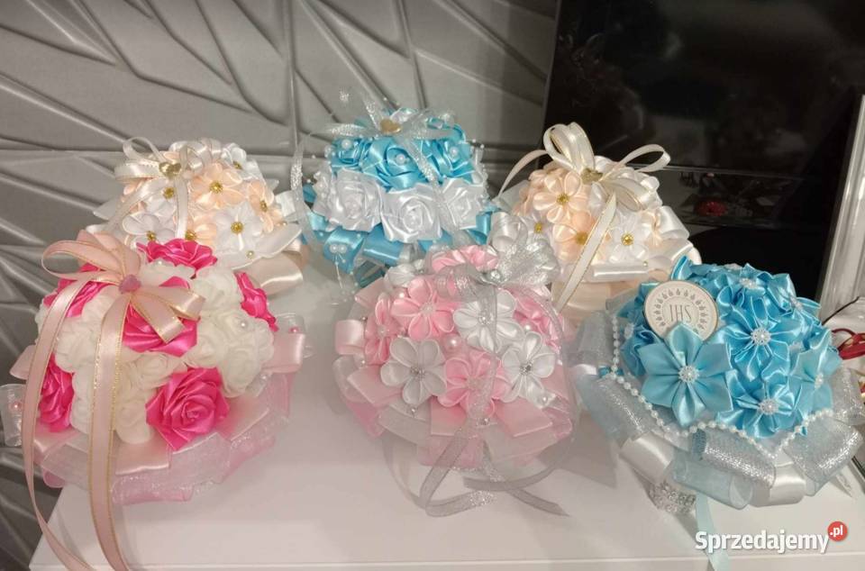 Aniołki i bukieciki z wstązki na różne okazje małopolskie Śmigno