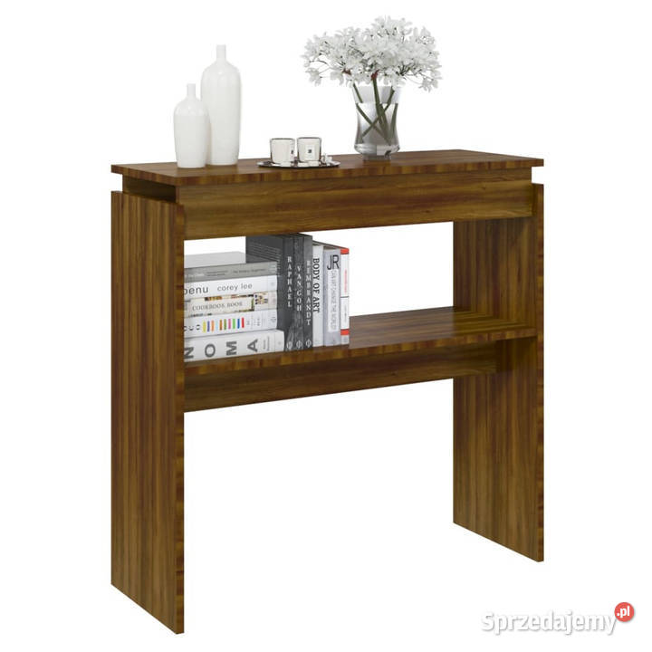 Stolik konsolowy brązowy dąb 80x30x80 WM815218 mazowieckie Warszawa sprzedam