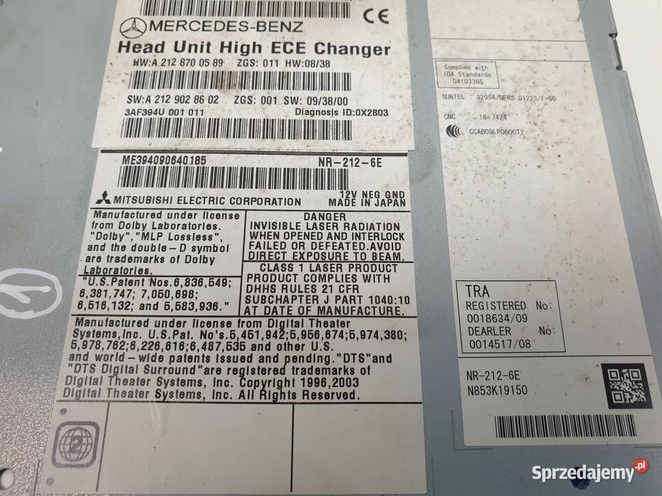 Mercedes W207 C207 RADIO NAWIGACJA A2129008404 lubelskie