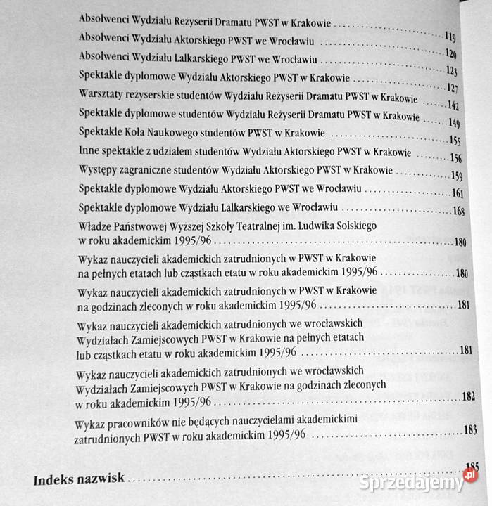 Krakowska Szkoła Teatralna 50 lat PWST Jacek Rok wydania 1996 Kultura i Rozrywka Chełm