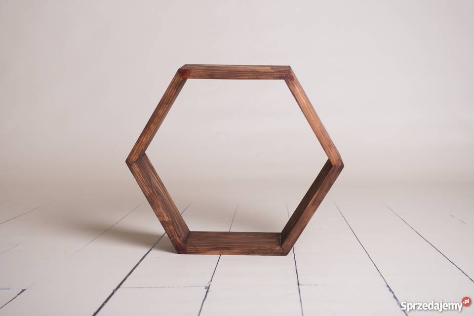 Drewniany heksagon foto rekwizyt do sesji Milicz
