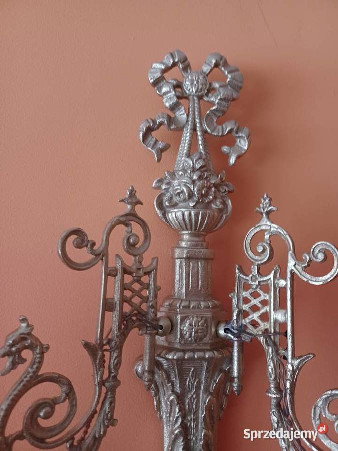 Piękny stary mosiężny kinkiet Poznań