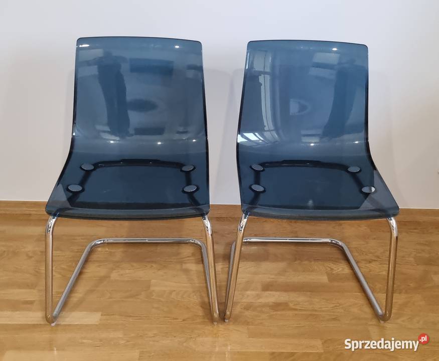 KRZESŁO IKEA TOBIAS niebieskie przezroczyste 82cm wielkopolskie Kalisz