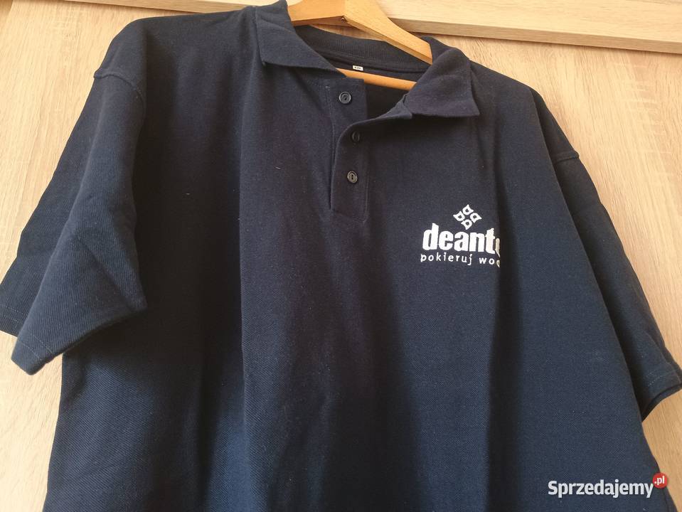 Koszula męska polo granatowa logo deanteKoszulka Łódź