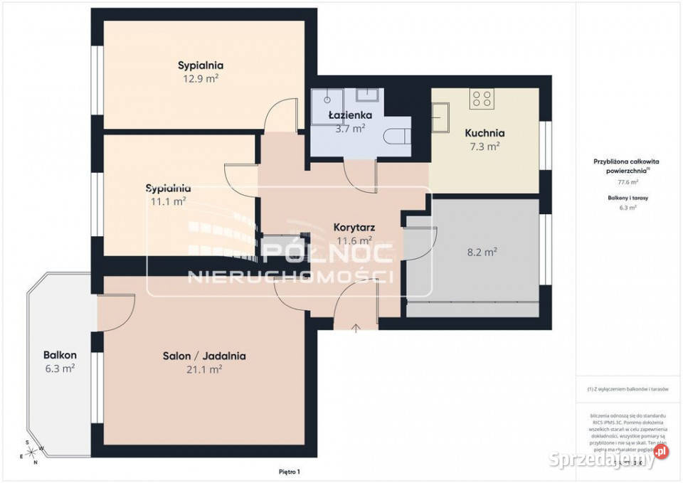 Mieszkanie 76m2 4 pok II p Ełk Tuwima 3