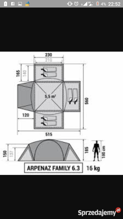 Duzy namiot 6 osb z 3 sypialniami