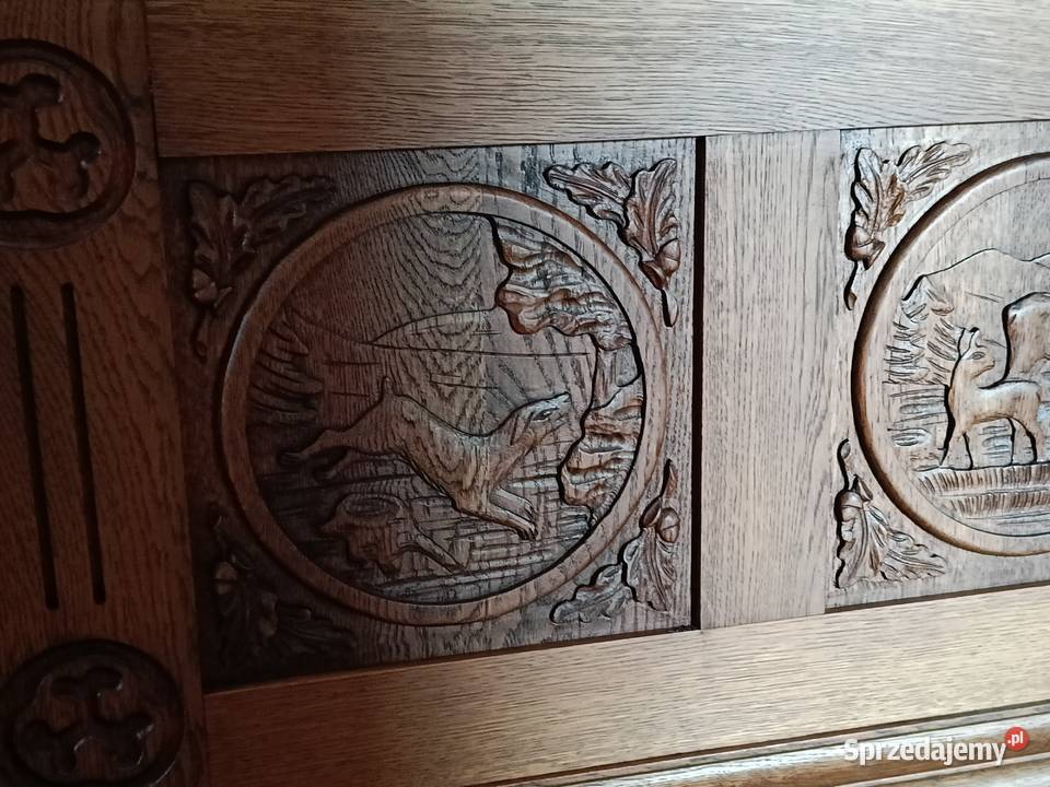 Skrzynia drewniana rzeźbiona Lipno sprzedam