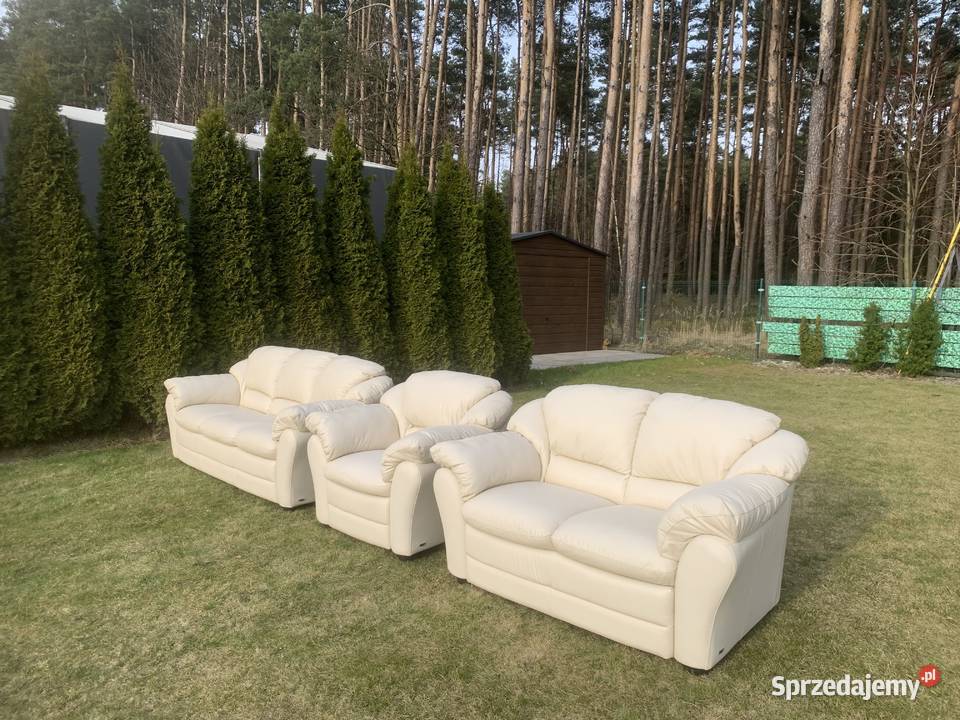ITALSOFA WŁOSKI KOMPLET WYPOCZYNKOWY SKÓRA śląskie Kalety
