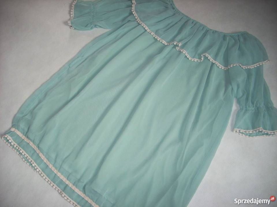 Tunika Hiszpanka miętowa j NOWA 38 40 M L Nowy Sącz