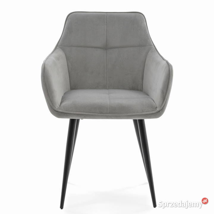 Jasnoszare Krzesło Tapicerowane Quattro Wysyłka 88cm Krzesła Tarchały Małe