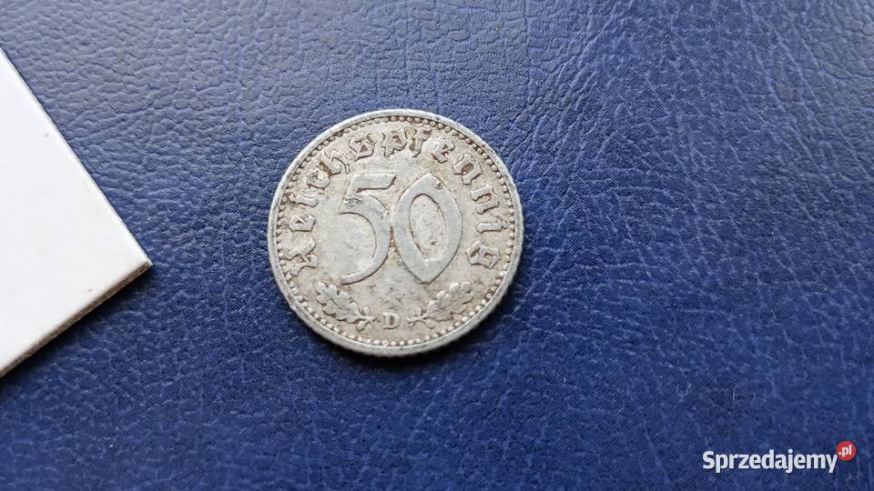 Stare monety 50 fenig 1940 D Niemcy Lesko
