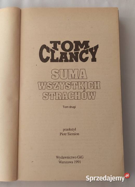 SUMA WSZYSTKICH STRACHÓW Tom Clancy tom 2 Hajnówka