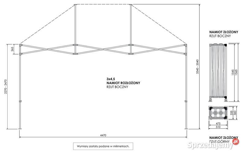 Namiot szybkorozkładany 3m x 45m różne rozmiary Poznań sprzedam