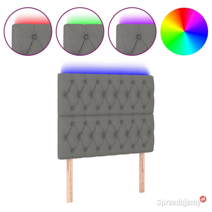 Zagłówek do łóżka z LED ciemnoszary 100x7x118128 Warszawa