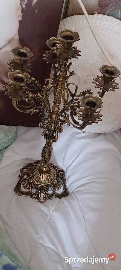 śWIECZNIK BAROKOWY 2 KILOGRAMY MOSIADZ FIGURA Poznań sprzedam