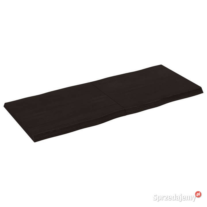 Blat ciemnobrązowy 120x50x24 drewno z naturalną
